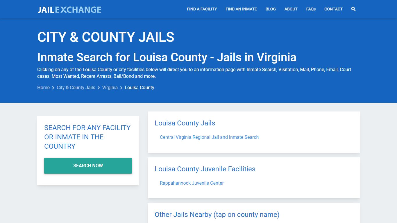 Inmate Search for Louisa County | Jails in Virginia - Jail Exchange