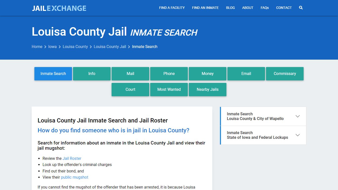 Inmate Search: Roster & Mugshots - Louisa County Jail, IA - Jail Exchange